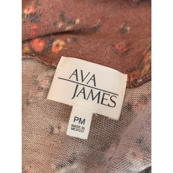 Ava James floral cowl neck long sleeves top size PM - Picture 3 of 9